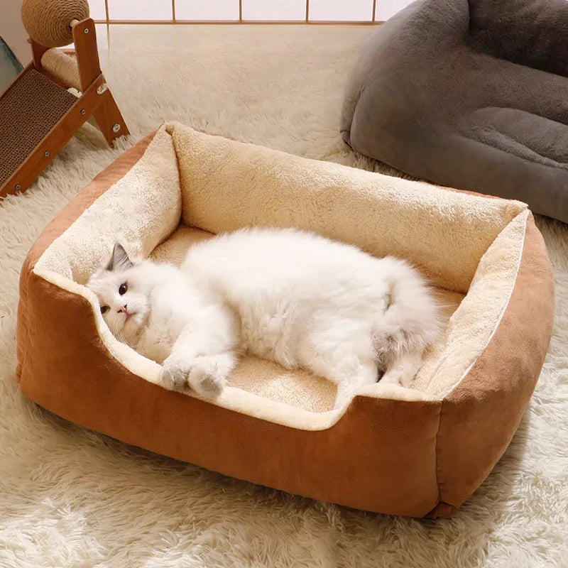 Cat beds,Large Pet Cat Bed Sofa Warm House,Square Nest Pets Kennels for Small Dogs Cats Winter Puppy Kittens Sleeping Baskets
