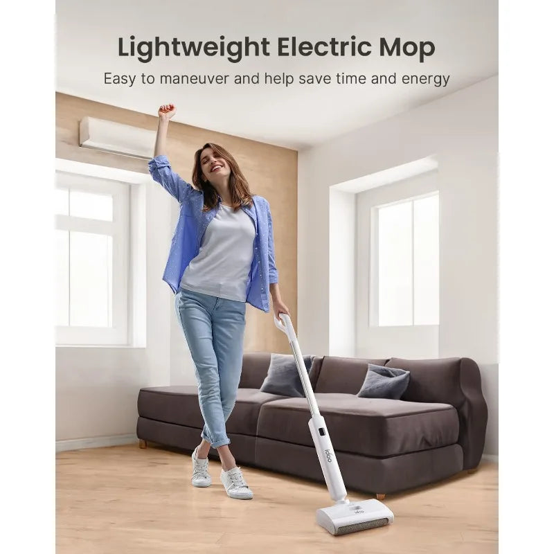 iDOO Electric Mop, Upgraded Wet Dry Cleaner Self Cleaning Cordless Mop Electric Mop for Floor Cleaning, Self-Propelled Power Mop