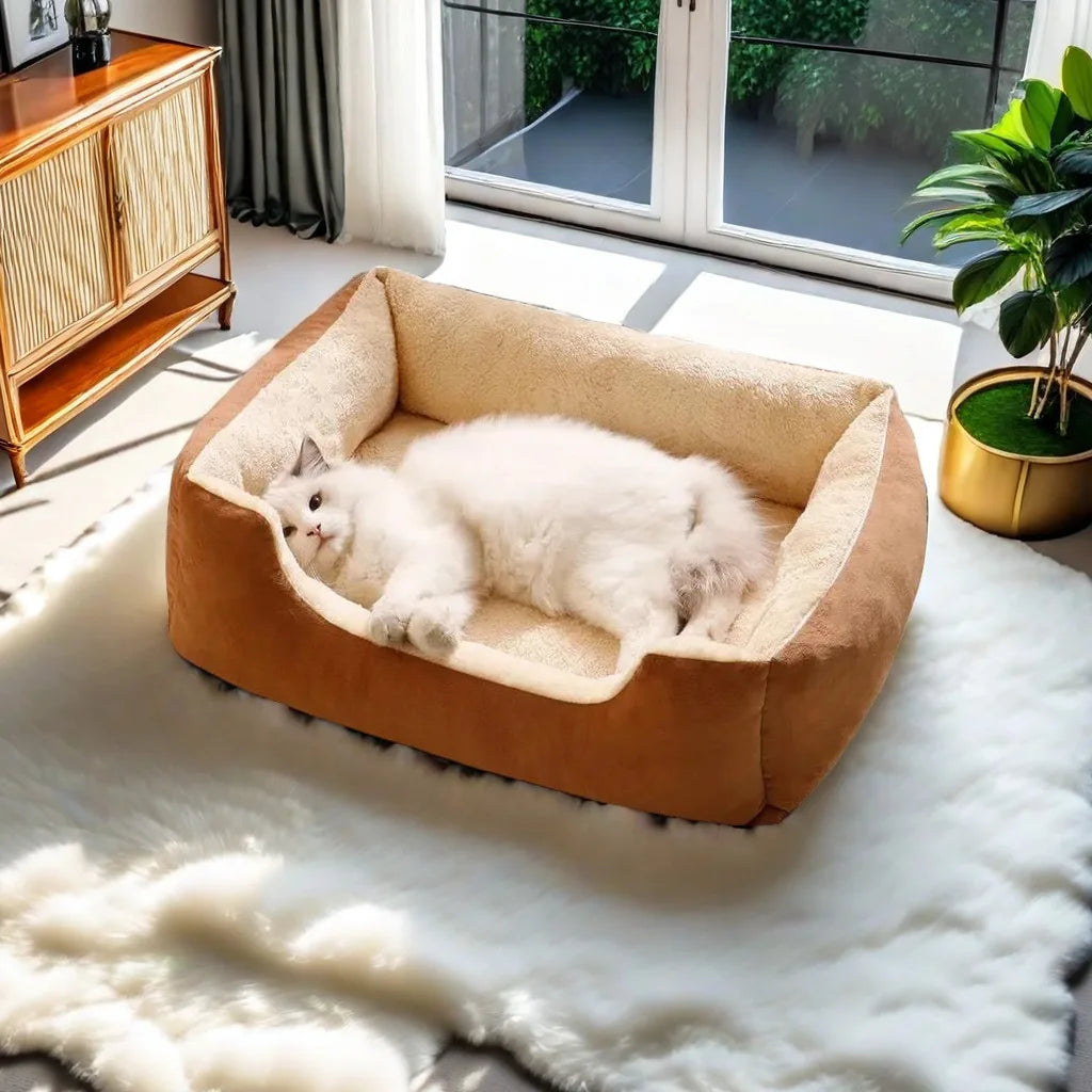 Cat beds,Large Pet Cat Bed Sofa Warm House,Square Nest Pets Kennels for Small Dogs Cats Winter Puppy Kittens Sleeping Baskets