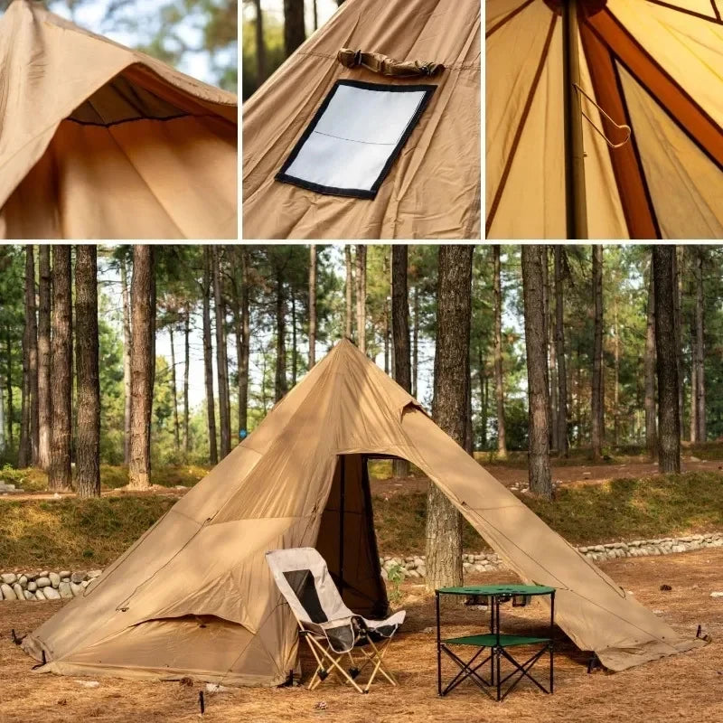 Hot Tent with Stove Jack Onefires Large Teepee Tent for Family Camping