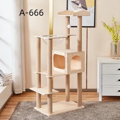 Wholesale Supplier Dropshipping Real Wood Cat Climbing Frame Indoor Entertainment Supplies Cat Tree House