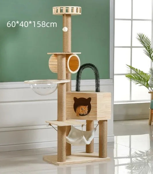 Wholesale Supplier Dropshipping Real Wood Cat Climbing Frame Indoor Entertainment Supplies Cat Tree House