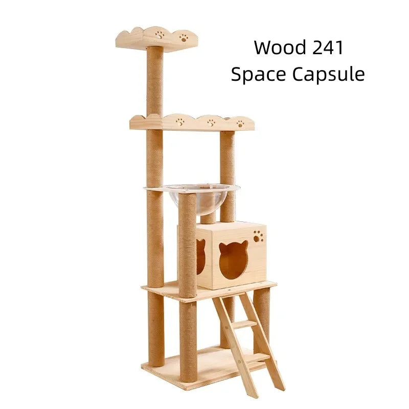 Wholesale Supplier Dropshipping Real Wood Cat Climbing Frame Indoor Entertainment Supplies Cat Tree House
