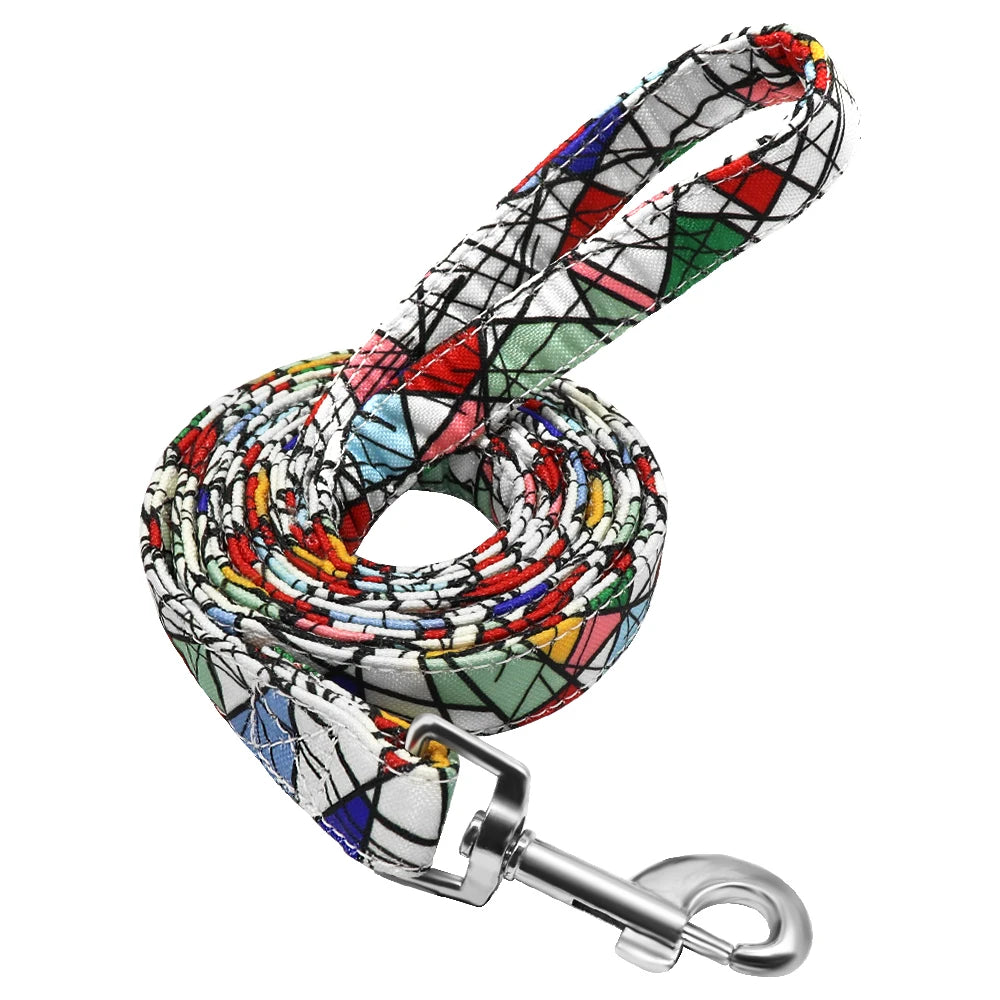 150cm Nylon Dog Leash Colorful Print Dogs Cat Lead Rope Pet Belt Leashes for Dogs Cats Walking Training French Bulldog Pug