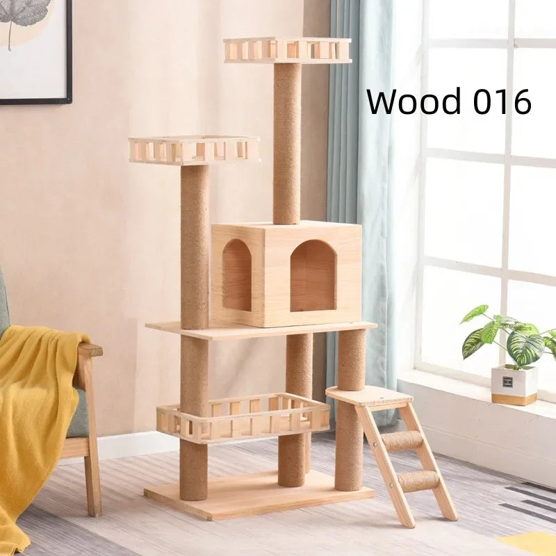 Wholesale Supplier Dropshipping Real Wood Cat Climbing Frame Indoor Entertainment Supplies Cat Tree House