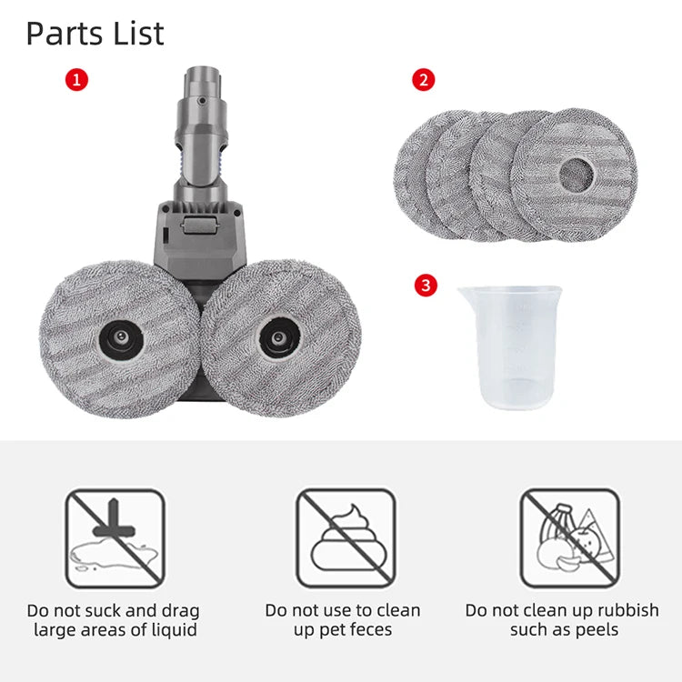 Electric Cleaning Mop Head For Automatic Vacuum Cleaner With Removable Water Tank