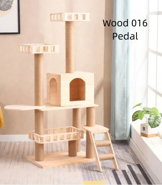 Wholesale Supplier Dropshipping Real Wood Cat Climbing Frame Indoor Entertainment Supplies Cat Tree House