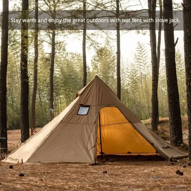 Hot Tent with Stove Jack Onefires Large Teepee Tent for Family Camping