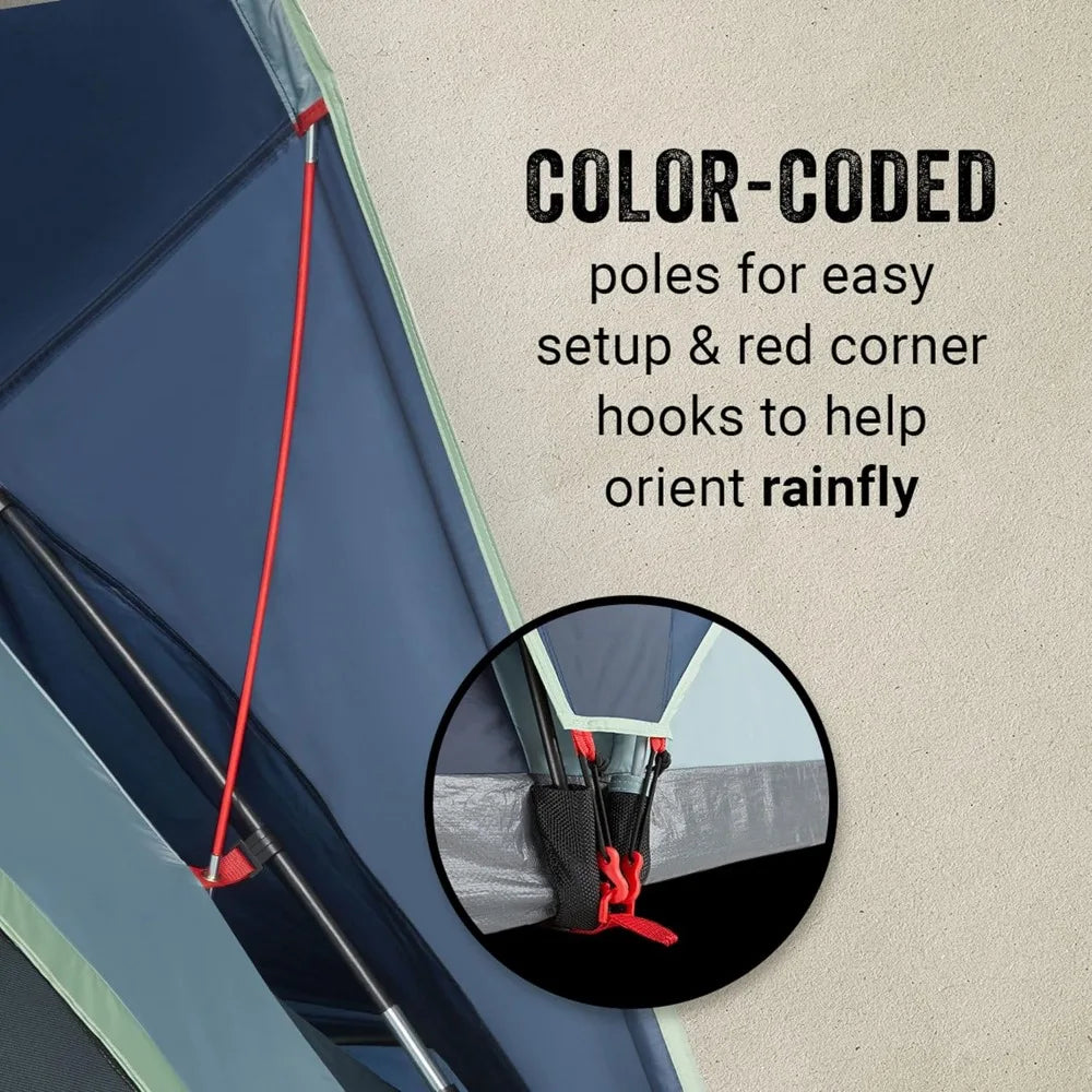 Skydome XL Family Camping Tent, 8/10/12 Person Dome Tent with 5 Minute Setup, Includes Rainfly, Carry Bag, Storage Pockets