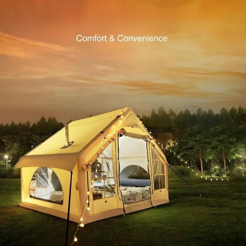 Inflatable Tent for Camping People Large Blow Up Air Tents House No Assembly Needed Luxury Tent Waterproof Oxford