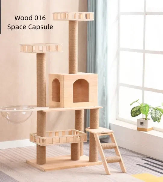 Wholesale Supplier Dropshipping Real Wood Cat Climbing Frame Indoor Entertainment Supplies Cat Tree House