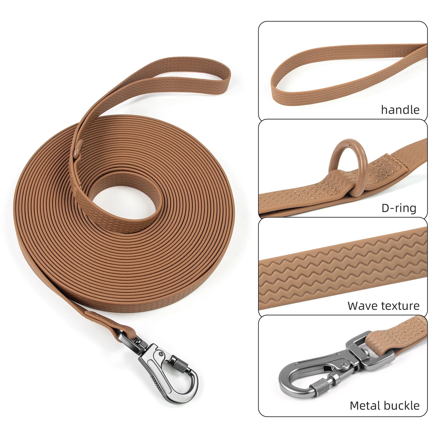 1.8M 3M 5M 10M PVC Dog Leash large dog Medium Waterproof and easy to clean running dog training Leash long strong
