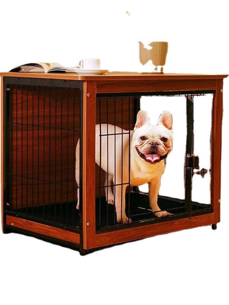 Plus-Sized Space Dog Villa Small and Medium-Sized Cat Dog House Steel Wooden Kennel Bold Iron Cage Fence