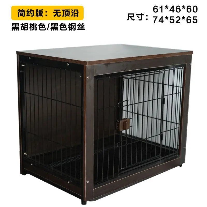 Plus-Sized Space Dog Villa Small and Medium-Sized Cat Dog House Steel Wooden Kennel Bold Iron Cage Fence