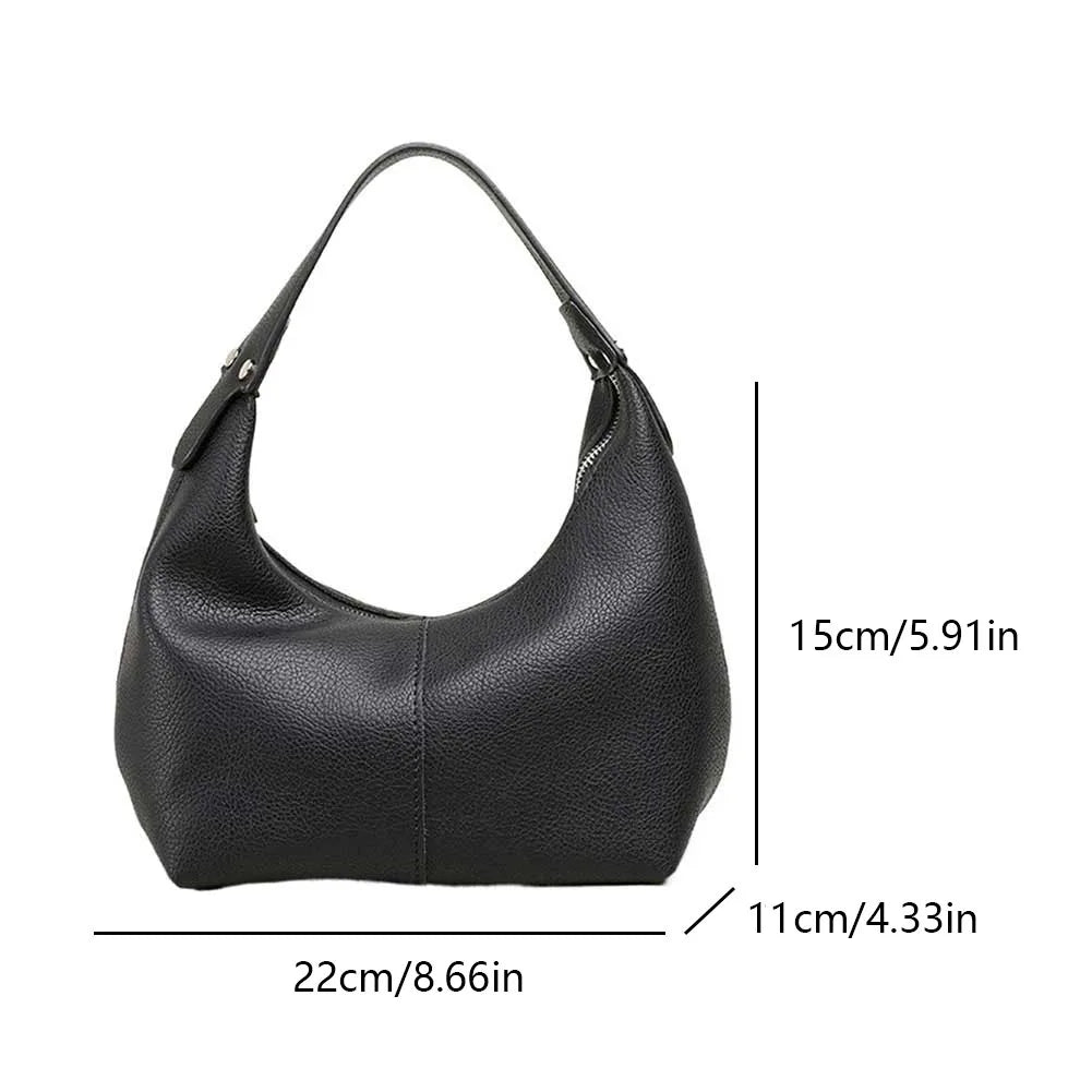 Luxury Design Hobo Handbags for Women 2024 Retro Vegan PU Leather Ladies Clutch Hand Bag Purse Female Small Tote Shoulder Bags