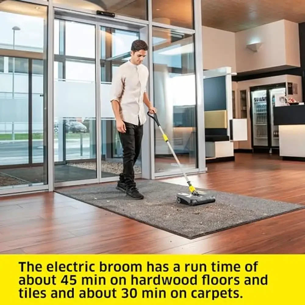 Commercial Electric Floor Sweeper EB 30/1 Cordless Compact 12" Brush Roller Adjustable Universal Joint Easy Dirt Container