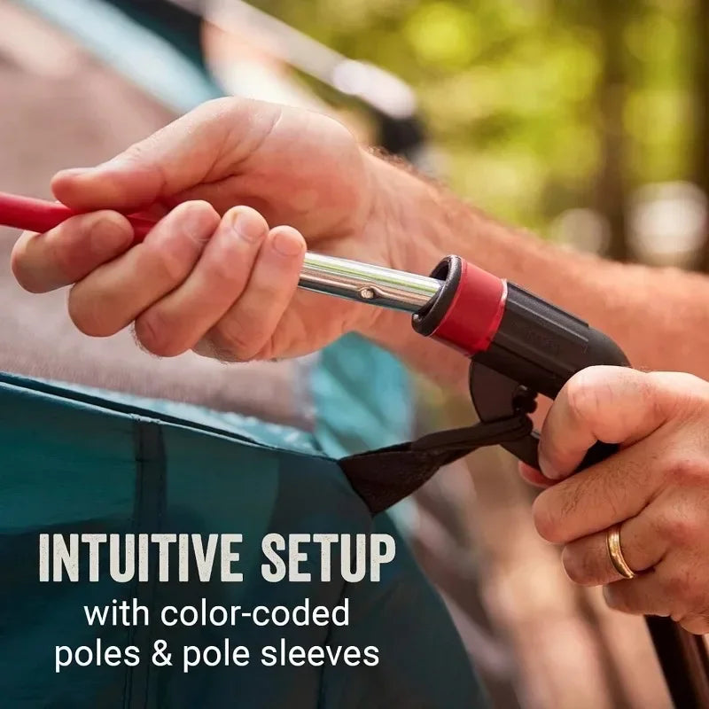 Coleman Skylodge 12-Person Camping Tent Weatherproof Family Tent Includes Screened-in Porch, Sturdy Rainfly, Color-Coded Poles