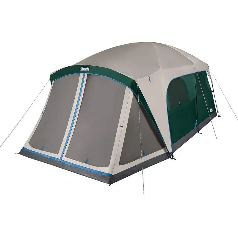 Coleman Skylodge 12-Person Camping Tent Weatherproof Family Tent Includes Screened-in Porch, Sturdy Rainfly, Color-Coded Poles