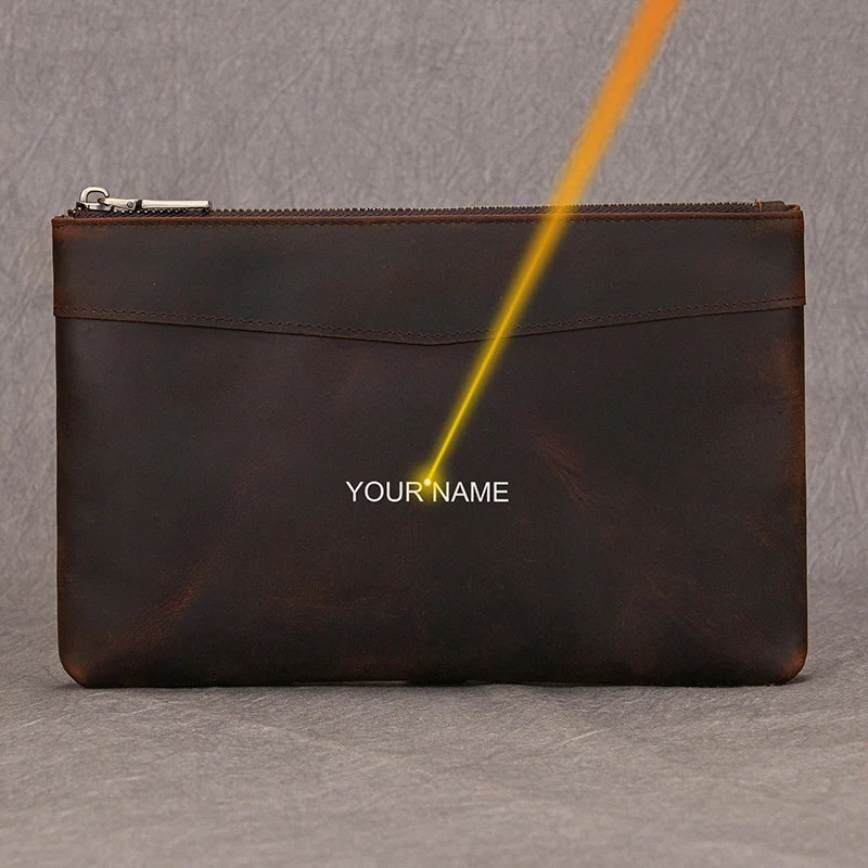 Luufan Genuine Leather Men's Clutch Wallet Male Zipper Business Daily Hand Bag Large Capacity Purse For Man Phone Pouth Belt Bag