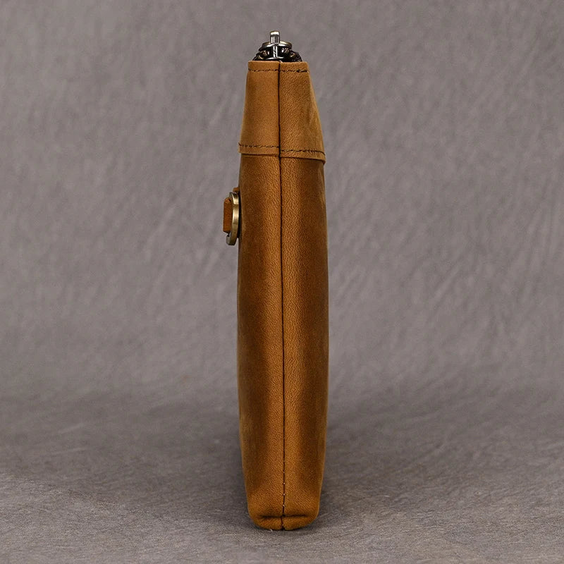 Luufan Genuine Leather Men's Clutch Wallet Male Zipper Business Daily Hand Bag Large Capacity Purse For Man Phone Pouth Belt Bag