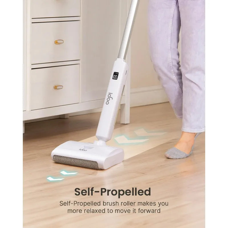 iDOO Electric Mop, Upgraded Wet Dry Cleaner Self Cleaning Cordless Mop Electric Mop for Floor Cleaning, Self-Propelled Power Mop