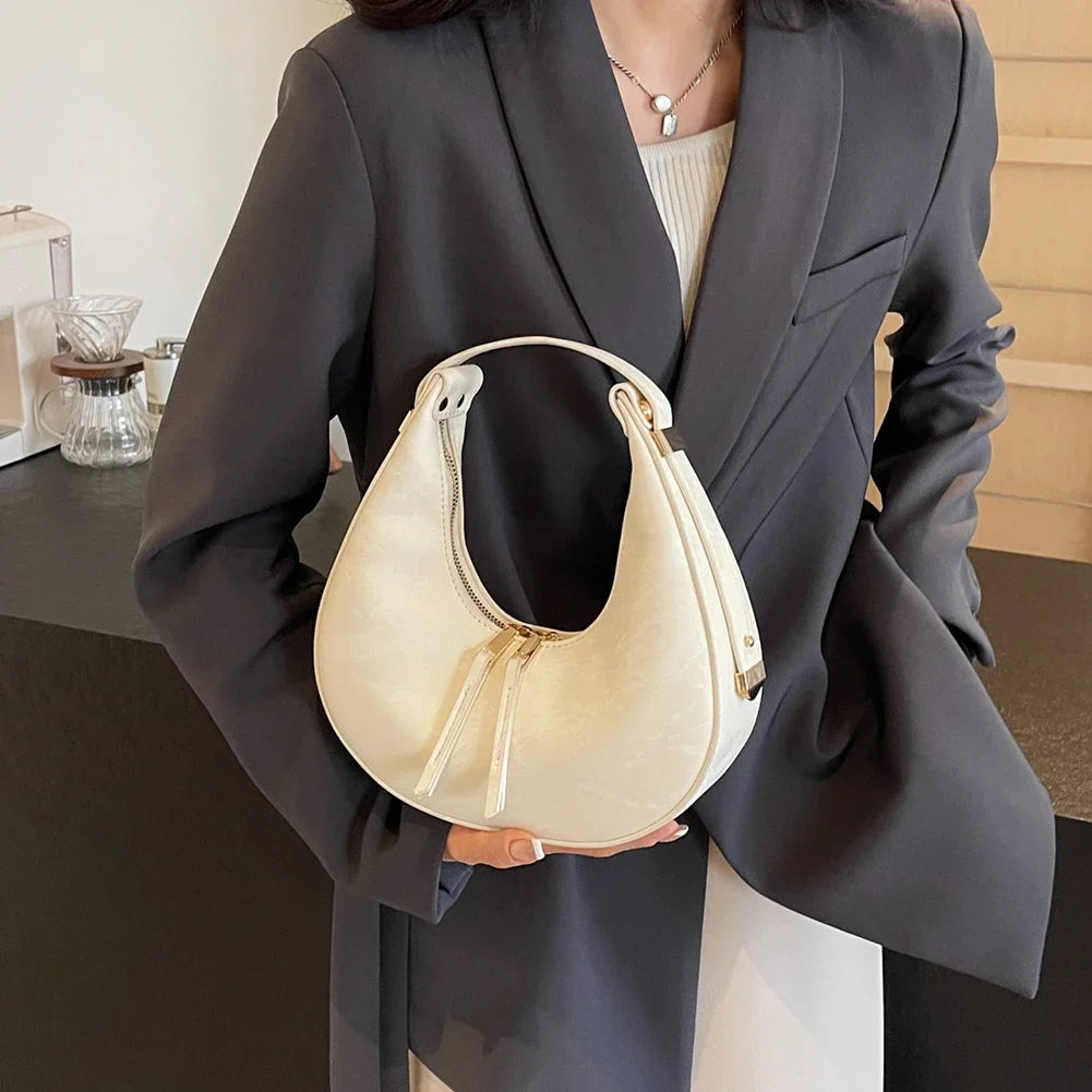Elegant Tote Purse and Handbag for Women Fashion Small Crescent Hobo Shoulder Bags Purses Retro Clutch Top Handle Cute Hand Bag