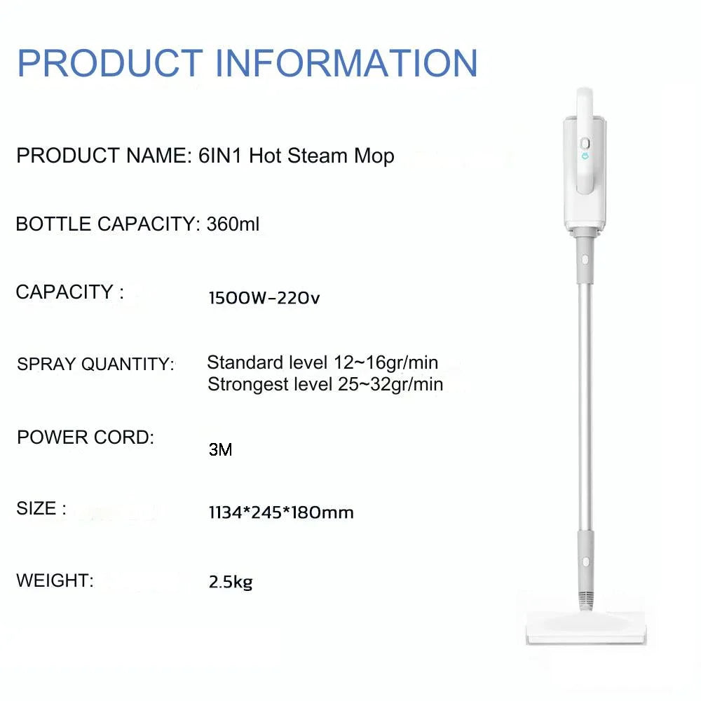 370ml Household Multifunctional Sterilization and Mite Removal Steam Cleaner Electric Steam Mop 220V EU Plug  Steam Mop