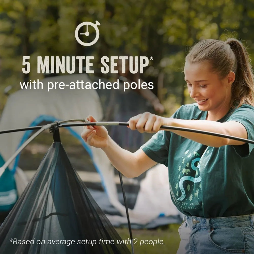 Skydome XL Family Camping Tent, 8/10/12 Person Dome Tent with 5 Minute Setup, Includes Rainfly, Carry Bag, Storage Pockets