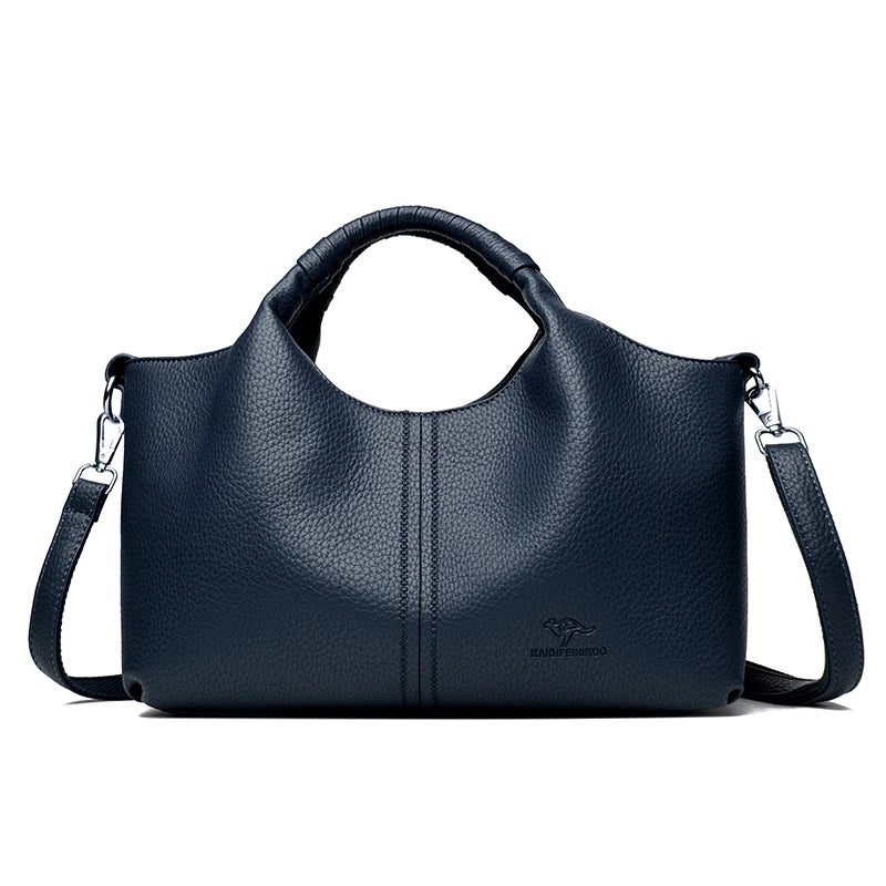 Soft Leather Handbags Women Casual Tote Bags Luxury Vintage Large Capacity Shoulder Crossbody Bags Female Hand Bag Sac a Main