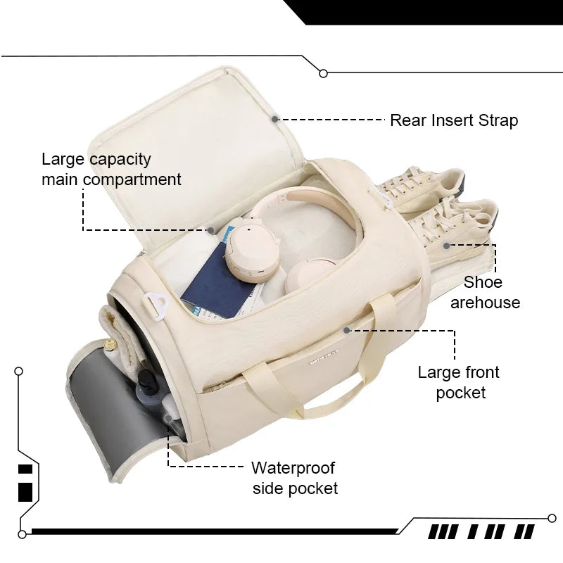 Z Travel Bag Large-Capacity Hand Luggage Dry-Wet Separation Sports Fitness Bag Short-Distance Travel Package for Male Female