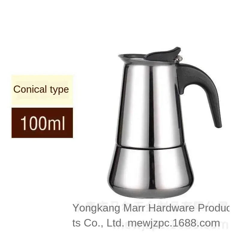 Moka Expresso Coffee Makers 4/6 Cups 304 Stainless Steel Coffee Moka Pot Maker Machine Stove Top Geyser Coffee Machine