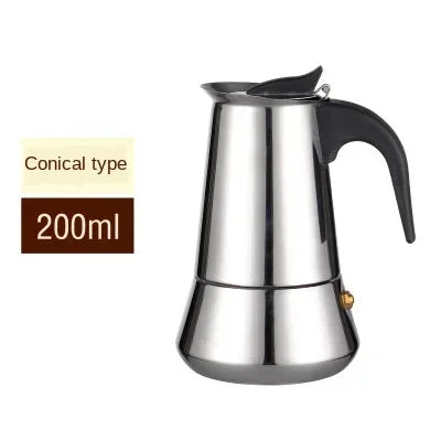 Moka Expresso Coffee Makers 4/6 Cups 304 Stainless Steel Coffee Moka Pot Maker Machine Stove Top Geyser Coffee Machine