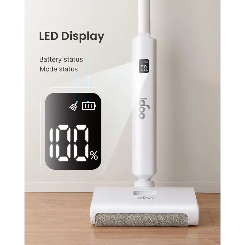 iDOO Electric Mop, Upgraded Wet Dry Cleaner Self Cleaning Cordless Mop Electric Mop for Floor Cleaning, Self-Propelled Power Mop