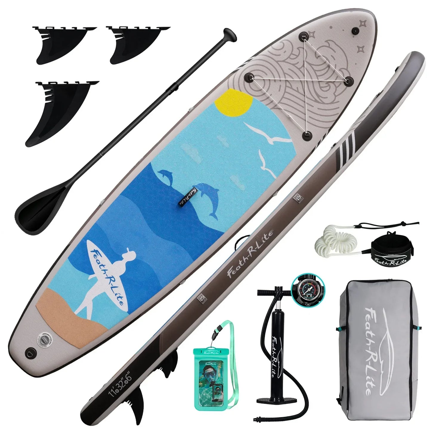 Paddle board inflatable paddle board surfboard SUP standing beginner portable thickened PVC paddle board