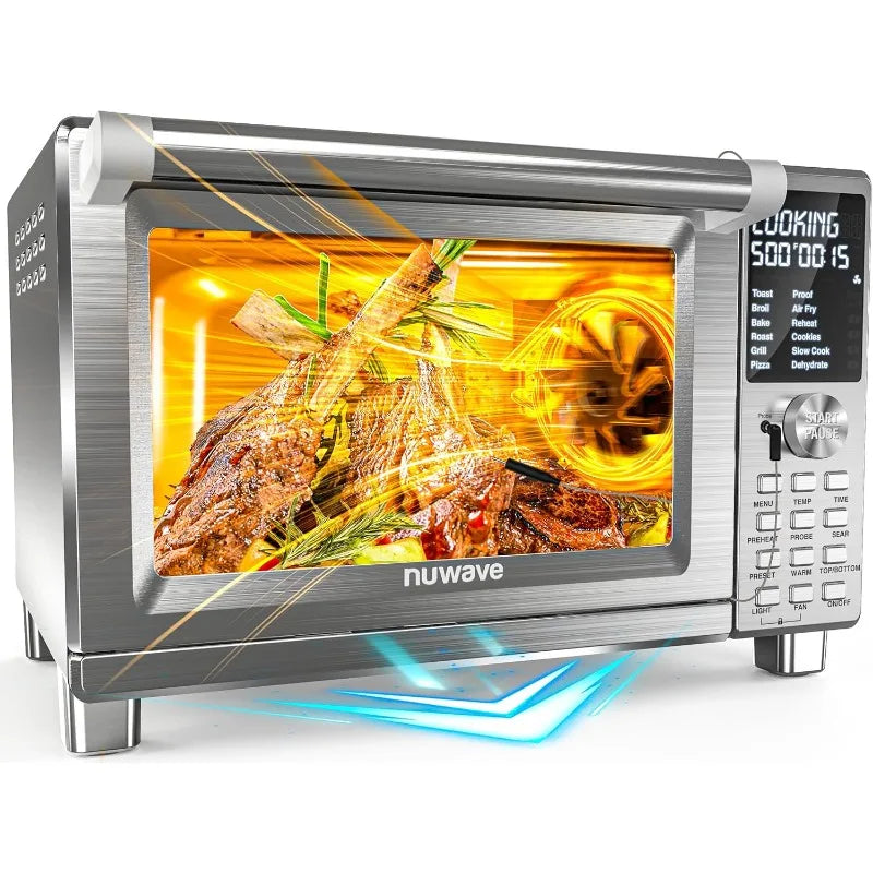 Nuwave Bravo XL Pro Air Fryer Toaster Oven with Grill Combo, 2024 New Ultra-Fast Convection System, 35% Crispier, 2X More Even