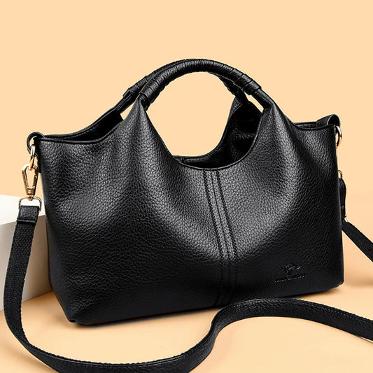 Soft Leather Handbags Women Casual Tote Bags Luxury Vintage Large Capacity Shoulder Crossbody Bags Female Hand Bag Sac a Main