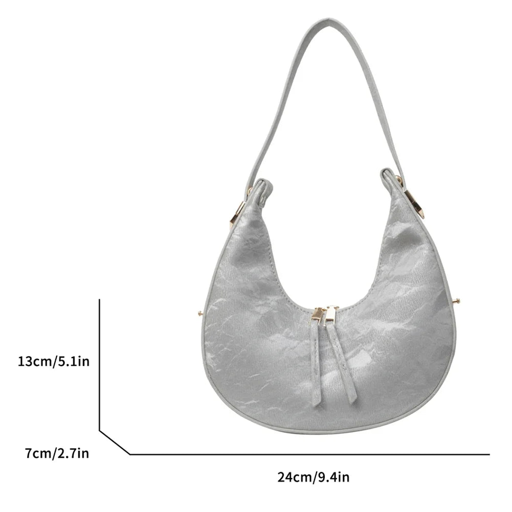 Elegant Tote Purse and Handbag for Women Fashion Small Crescent Hobo Shoulder Bags Purses Retro Clutch Top Handle Cute Hand Bag