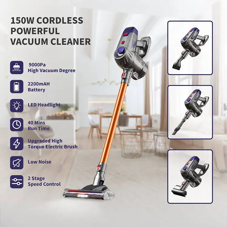 Cordless 9Kpa Vacuum Cleaner Wet And Dry Floor Cleaning Electric Mop Wireless Handheld Household Floor Washer