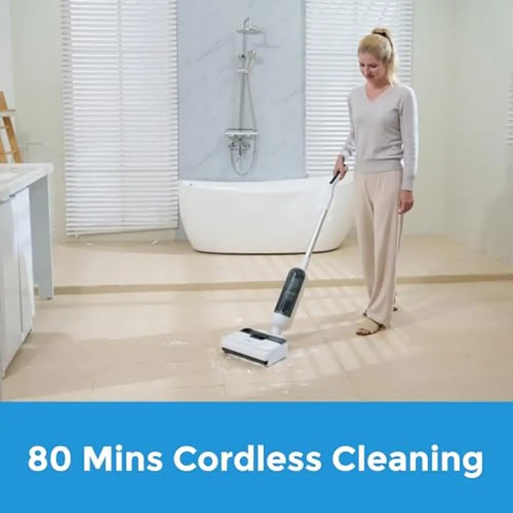 All-in-One Cordless Floor Cleaner Versatile Bionic Electric Mop 80 Min Runtime Quiet Operation No Suction  F100W