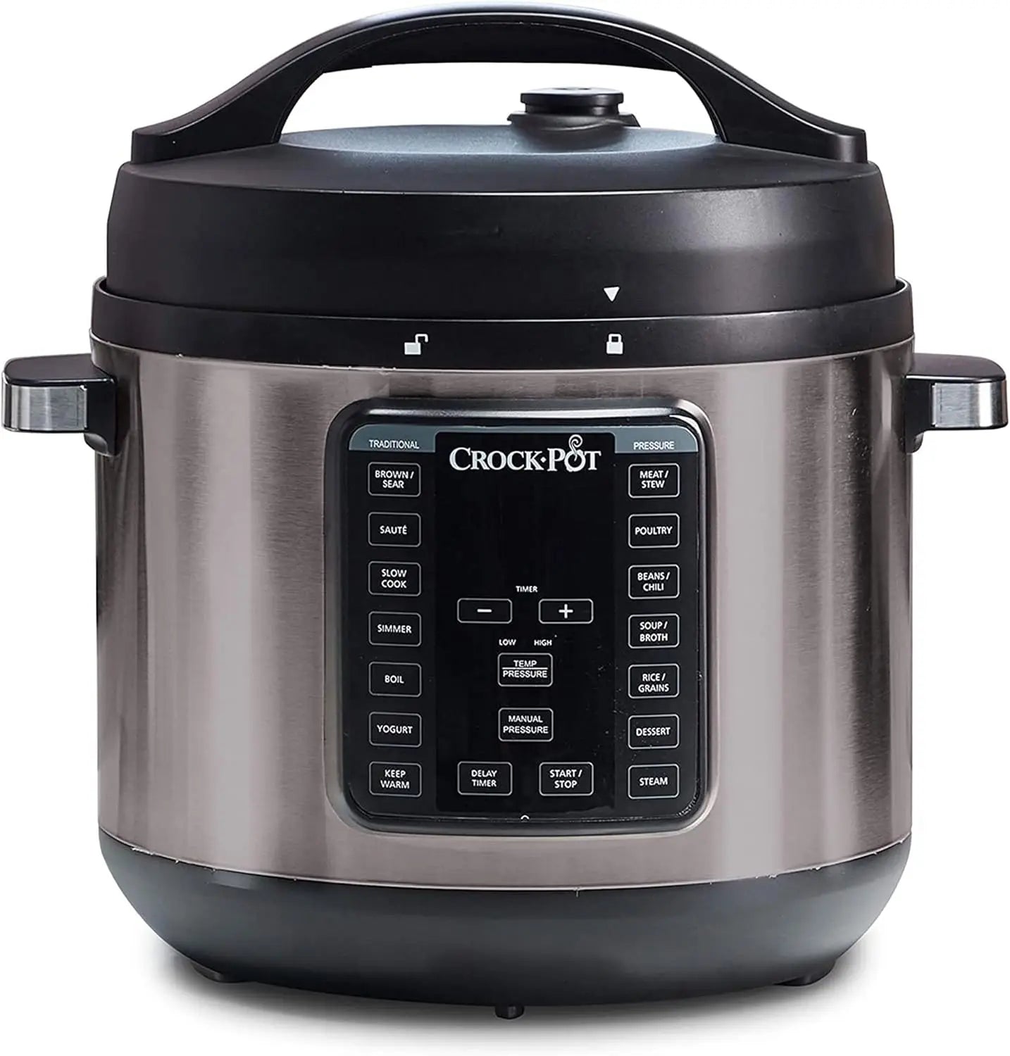 8-Quart Multi-Use XL Express Crock Programmable Slow Cooker and Pressure Cooker with Manual Pressure, Boil & Simmer, B