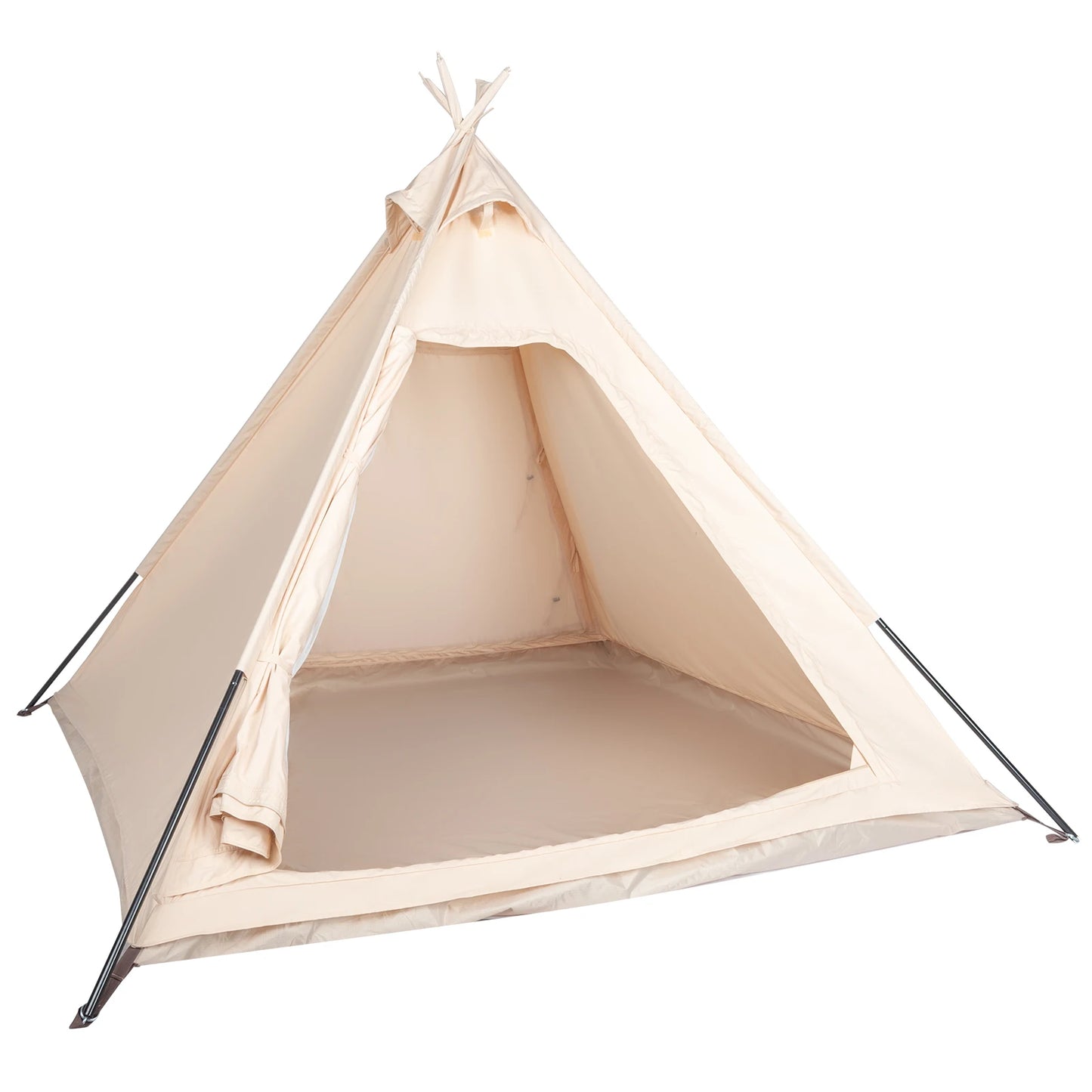 7ft Camping Tent 3-4 Person 3 Seasons Cotton Tent Triangle Breathable Tent for Patio, Garden